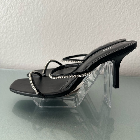 ZARA RHINESTONED STRAPPY HEELS SIZE 8 (EU 41) NWT - Picture 4 of 7